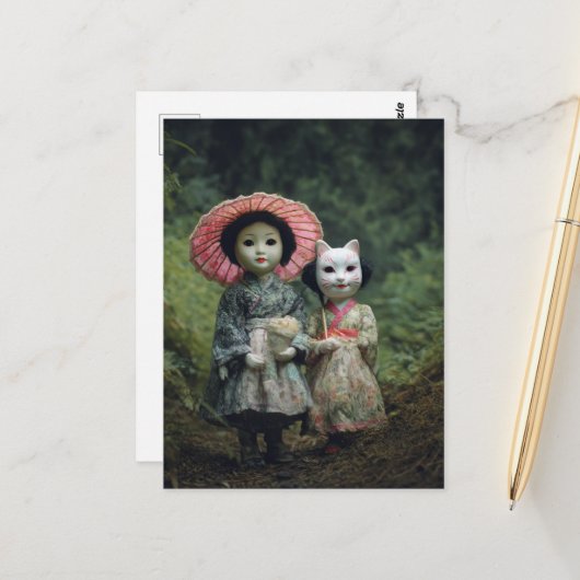 森の人形 ポストカード (正面/裏面インサイチュ)