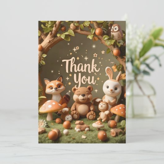 森の仲間たちからの感謝カード - かわいい森のアニ サンキューカード (スタンド正面)