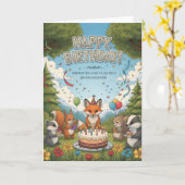 森の仲間たちの誕生日お祝いカード カード (黄色い花)