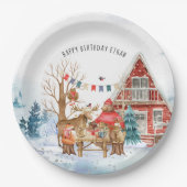 森の仲間たち 冬のクリスマス 誕生日パーティー ペーパープレート (正面)