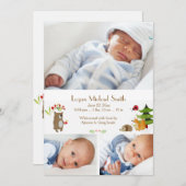 森の仲間の写真誕生のお知らせ 案内状 (正面/裏面)