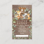 森の仲間ベビーシャワーおむつくじチケット エンクロージャーカード (正面)