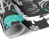 森の休日の包装紙の青いトナカイ ラッピングペーパー (ロールコーナー)