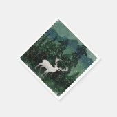 森の伝統的中のメリークリスマスのトナカイ スタンダードカクテルナプキン (角)