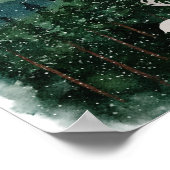 森の伝統的中のメリークリスマスのトナカイ ポスター (角)