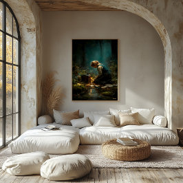 森の光の下の文字 キャンバスプリント