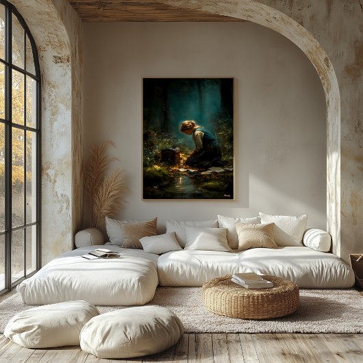 森の光の下の文字 キャンバスプリント