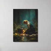 森の光の下の文字 キャンバスプリント (正面)