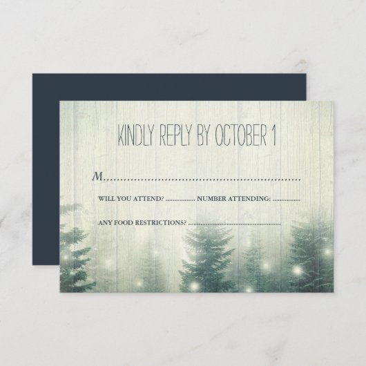 森の光 | ラスティックウェディング | 出席確認 出欠カード (正面/裏面)