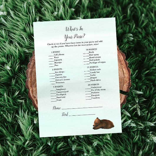 森の冒険あなたの財布ベアゲームの中にあるものを 招待状