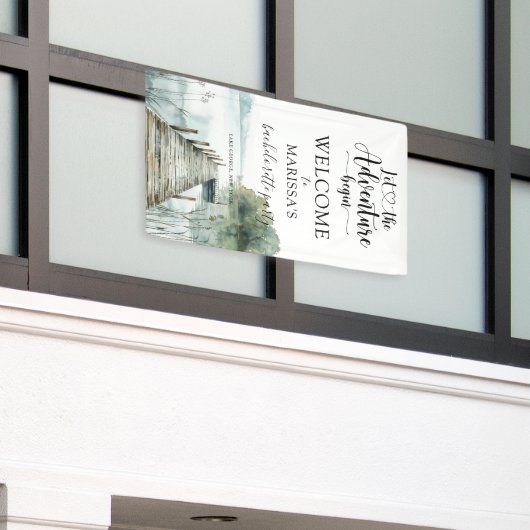 森の冒険が始まる 花嫁の友達とのパーティ 横断幕 (ビルの外側)