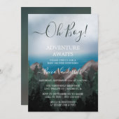 森の冒険が少年の赤ちゃんシャワーを待つ 招待状 (正面/裏面)