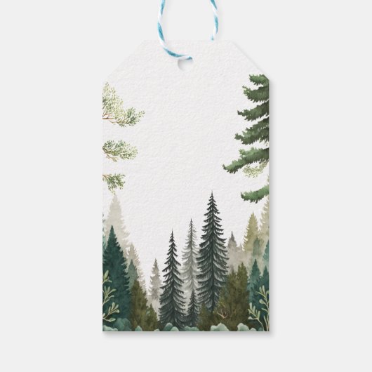 森の冒険が赤ちゃんシャワーを待ってくれてありがとう ギフトタグ (裏面)