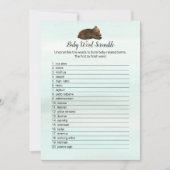 森の冒険のクマの赤ちゃんのワードスクランブルカード 招待状 (正面)