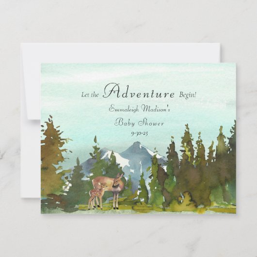 森の冒険の本ベビーデアーズゲーム 招待状 (裏面)