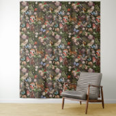 森の冒険の水の色の動物とキノコ タペストリー (インサイチュ)