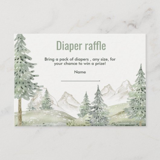 森の冒険はベビシャワーカードを始める エンクロージャーカード (正面)