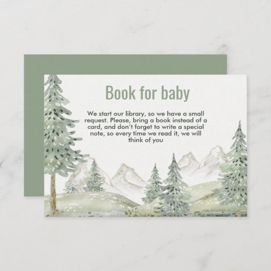 森の冒険はベビシャワーカードを始める エンクロージャーカード (正面/裏面)