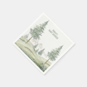 森の冒険はベビシャワーカードを始める スタンダードカクテルナプキン (角)