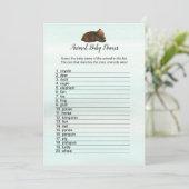 森の冒険は動物の赤ん坊の名前ゲームカードを負担 招待状 (スタンド正面)