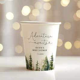 森の冒険は赤ちゃんのシャワーを待っている 紙コップ