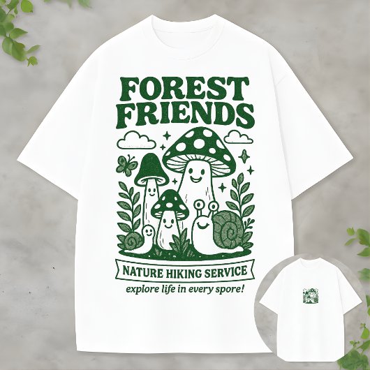 森の冒険デュオ ファンガイズのきのこ漫画 Tシャツ