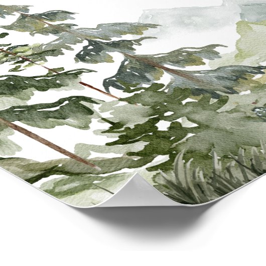 森の冒険ベイビーシャワー本とギフト ポスター (角)