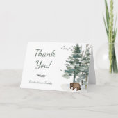 森の冒険ボーイベビーベイビーシャワーありがとう サンキューカード (正面)