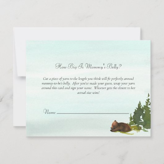 森の冒険ママの腹のサイズがベアーゲーム 招待状 (正面)