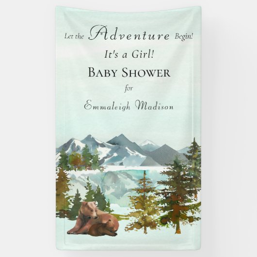 森の冒険素朴が赤ちゃんシャワーを浴びる 横断幕 (縦)