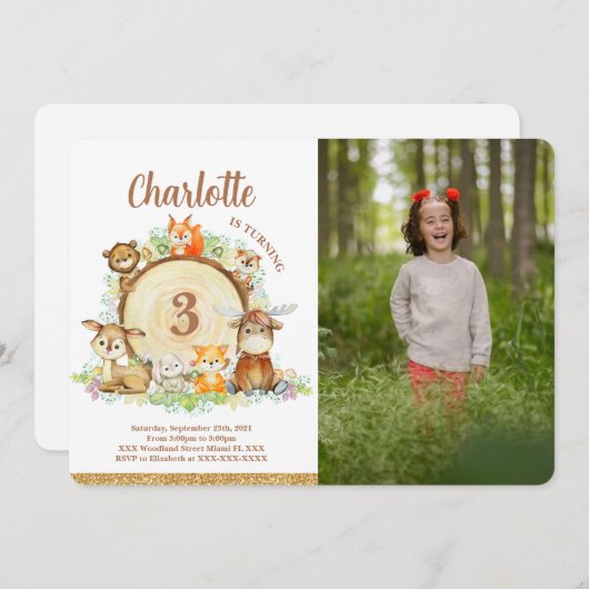 森の写真招待状 招待状 (正面/裏面)