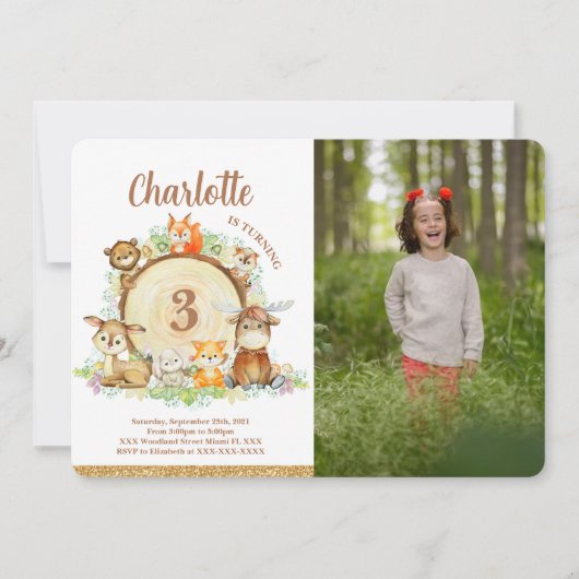 森の写真招待状 招待状 (正面)