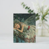 森の冬に羽のある夢のような雪の妖精 ポストカード (スタンド正面)