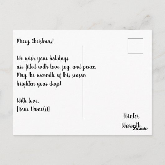 森の冬に羽のある夢のような雪の妖精 ポストカード (裏面)