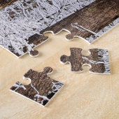 森の冬のアイスストーム – 20x20インチ ジグソーパズル (側面)