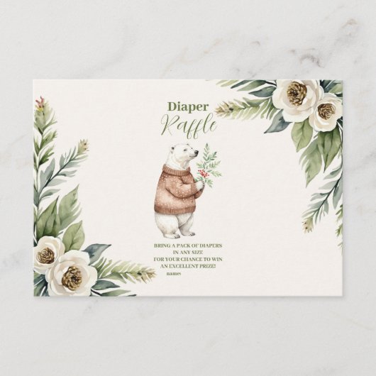 森の冬のクリスマスディッパーラッフル エンクロージャーカード (正面)