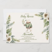 森の冬のクリスマスベイビーシャワー 招待状 (正面)
