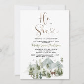 森の冬のジェンダー発表パーティー 招待状 (正面)