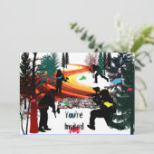 森の冬のペイントボール 招待状 (スタンド正面)