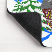 森の冬の家 マウスパッド (コーナー)