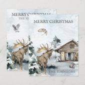 森の冬の木造小屋のクリスマス　予算 (正面/裏面)