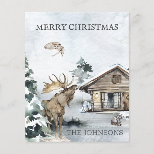 森の冬の木造小屋のクリスマス　予算 (正面)