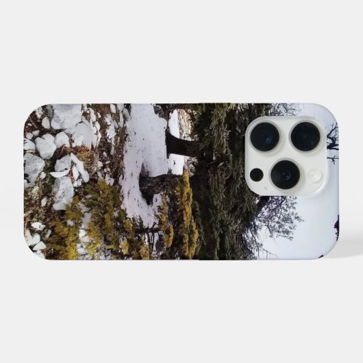 森の冬の静寂 iPhoneケース (裏面横)