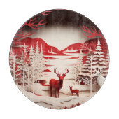 森の冬の3Dトナカイ カッティングボード (正面)