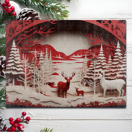 森の冬の3Dトナカイ カッティングボード
