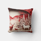 森の冬の3Dトナカイ クッション (正面)