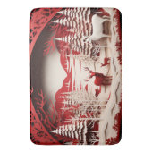 森の冬の3Dトナカイ バスマット (正面縦)