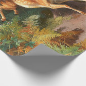 森の切り離しのかわいい赤鹿 ラッピングペーパー (角)