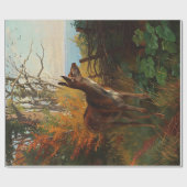 森の切り離しのかわいい鹿 ラッピングペーパー (フラット)