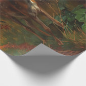 森の切り離しのかわいい鹿 ラッピングペーパー (角)